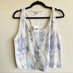 Forever 21 + Blue/White Ribbed Crop Top